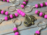 Pink Elephant Stitch Marker Set , Stitch Markers - Jill's Beaded Knit Bits, Jill's Beaded Knit Bits
 - 9