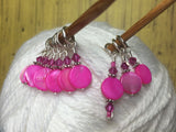 Bubblegum Pink Shell Coin Stitch Markers , Stitch Markers - Jill's Beaded Knit Bits, Jill's Beaded Knit Bits
 - 7