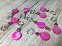 Bubblegum Pink Shell Coin Stitch Markers , Stitch Markers - Jill's Beaded Knit Bits, Jill's Beaded Knit Bits
 - 2