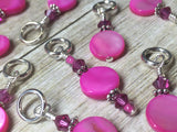 Bubblegum Pink Shell Coin Stitch Markers , Stitch Markers - Jill's Beaded Knit Bits, Jill's Beaded Knit Bits
 - 3