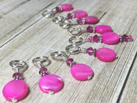 Bubblegum Pink Shell Coin Stitch Markers , Stitch Markers - Jill's Beaded Knit Bits, Jill's Beaded Knit Bits
 - 4