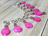 Bubblegum Pink Shell Coin Stitch Markers , Stitch Markers - Jill's Beaded Knit Bits, Jill's Beaded Knit Bits
 - 4