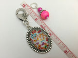 Butterfly Stitch Marker Holder with Marbled Pink Stitch Markers , Stitch Markers - Jill's Beaded Knit Bits, Jill's Beaded Knit Bits
 - 4