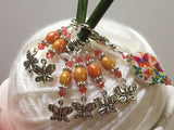 Orange Butterfly Stitch Marker Holder and Matching Butterfly Stitch Markers , Stitch Markers - Jill's Beaded Knit Bits, Jill's Beaded Knit Bits
 - 4