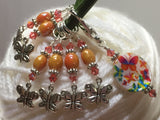 Orange Butterfly Stitch Marker Holder and Matching Butterfly Stitch Markers , Stitch Markers - Jill's Beaded Knit Bits, Jill's Beaded Knit Bits
 - 5