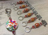 Orange Butterfly Stitch Marker Holder and Matching Butterfly Stitch Markers , Stitch Markers - Jill's Beaded Knit Bits, Jill's Beaded Knit Bits
 - 6