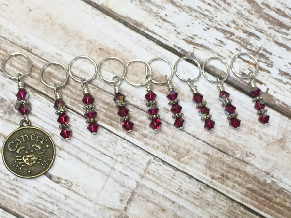 Zodiac Sign Cancer Knitting Stitch Marker Set , Stitch Markers - Jill's Beaded Knit Bits, Jill's Beaded Knit Bits
 - 1