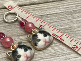 Cat Cuteness Stitch Markers for Knitting with Snag Free Rings