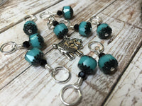 Turquoise Sheep Snag Free Knitting Marker Set , Stitch Markers - Jill's Beaded Knit Bits, Jill's Beaded Knit Bits
 - 10