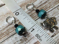 Turquoise Sheep Snag Free Knitting Marker Set , Stitch Markers - Jill's Beaded Knit Bits, Jill's Beaded Knit Bits
 - 5