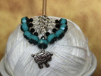 Turquoise Sheep Snag Free Knitting Marker Set , Stitch Markers - Jill's Beaded Knit Bits, Jill's Beaded Knit Bits
 - 3