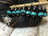 Turquoise Sheep Snag Free Knitting Marker Set , Stitch Markers - Jill's Beaded Knit Bits, Jill's Beaded Knit Bits
 - 5