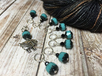 Turquoise Sheep Snag Free Knitting Marker Set , Stitch Markers - Jill's Beaded Knit Bits, Jill's Beaded Knit Bits
 - 6