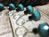 Turquoise Sheep Snag Free Knitting Marker Set , Stitch Markers - Jill's Beaded Knit Bits, Jill's Beaded Knit Bits
 - 8