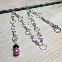 Pink Chain Style Row Counter , Stitch Markers - Jill's Beaded Knit Bits, Jill's Beaded Knit Bits
 - 5