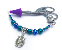 Chubby Owl Beaded Scissor Fob Jewelry
