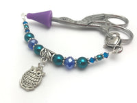 Chubby Owl Beaded Scissor Fob Jewelry