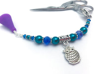 Chubby Owl Beaded Scissor Fob Jewelry
