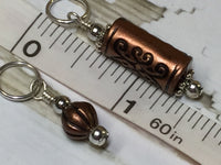 Stitch Marker Set- Copper Acrylic , Stitch Markers - Jill's Beaded Knit Bits, Jill's Beaded Knit Bits
 - 4