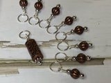 Stitch Marker Set- Copper Acrylic , Stitch Markers - Jill's Beaded Knit Bits, Jill's Beaded Knit Bits
 - 7