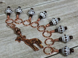 Copper Giraffe Stitch Marker Set , Stitch Markers - Jill's Beaded Knit Bits, Jill's Beaded Knit Bits
 - 8