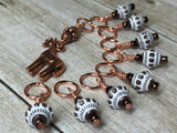 Copper Giraffe Stitch Marker Set , Stitch Markers - Jill's Beaded Knit Bits, Jill's Beaded Knit Bits
 - 6