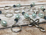 Baby Blue Cross Stitch Marker Set , Stitch Markers - Jill's Beaded Knit Bits, Jill's Beaded Knit Bits
 - 2