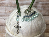 Baby Blue Cross Stitch Marker Set , Stitch Markers - Jill's Beaded Knit Bits, Jill's Beaded Knit Bits
 - 1