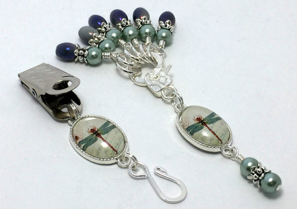 Dragonfly Portuguese Knitting Pin & Snag Free Stitch Marker Set , Portugese Knitting Pin - Jill's Beaded Knit Bits, Jill's Beaded Knit Bits
 - 1