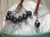 Eggplant Pearl Snag Free Stitch Markers , Stitch Markers - Jill's Beaded Knit Bits, Jill's Beaded Knit Bits
 - 3