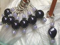 Eggplant Pearl Snag Free Stitch Markers , Stitch Markers - Jill's Beaded Knit Bits, Jill's Beaded Knit Bits
 - 5