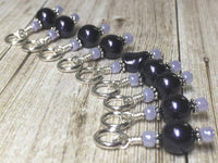 Eggplant Pearl Snag Free Stitch Markers , Stitch Markers - Jill's Beaded Knit Bits, Jill's Beaded Knit Bits
 - 2