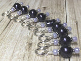 Eggplant Pearl Snag Free Stitch Markers , Stitch Markers - Jill's Beaded Knit Bits, Jill's Beaded Knit Bits
 - 2
