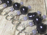 Eggplant Pearl Snag Free Stitch Markers , Stitch Markers - Jill's Beaded Knit Bits, Jill's Beaded Knit Bits
 - 1