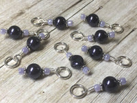 Eggplant Pearl Snag Free Stitch Markers , Stitch Markers - Jill's Beaded Knit Bits, Jill's Beaded Knit Bits
 - 6