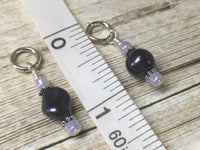 Eggplant Pearl Snag Free Stitch Markers , Stitch Markers - Jill's Beaded Knit Bits, Jill's Beaded Knit Bits
 - 4