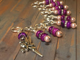 Pink Fairy Stitch Marker Set , Stitch Markers - Jill's Beaded Knit Bits, Jill's Beaded Knit Bits
 - 6