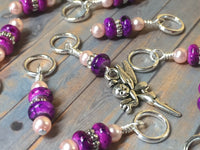 Pink Fairy Stitch Marker Set , Stitch Markers - Jill's Beaded Knit Bits, Jill's Beaded Knit Bits
 - 4