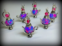 6 Spotted Teapot Stitch Markers- Gift for Knitters , Stitch Markers - Jill's Beaded Knit Bits, Jill's Beaded Knit Bits
 - 1