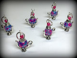 6 Spotted Teapot Stitch Markers- Gift for Knitters , Stitch Markers - Jill's Beaded Knit Bits, Jill's Beaded Knit Bits
 - 3