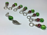 Filagree Leaf Snag Free Stitch Marker Set , Stitch Markers - Jill's Beaded Knit Bits, Jill's Beaded Knit Bits
 - 8