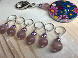 Multi-Colored Floral Stitch Marker Holder & Snag Free Purple Cats Eye Markers , Stitch Markers - Jill's Beaded Knit Bits, Jill's Beaded Knit Bits
 - 8