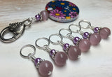 Multi-Colored Floral Stitch Marker Holder & Snag Free Purple Cats Eye Markers , Stitch Markers - Jill's Beaded Knit Bits, Jill's Beaded Knit Bits
 - 1