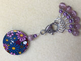 Multi-Colored Floral Stitch Marker Holder & Snag Free Purple Cats Eye Markers , Stitch Markers - Jill's Beaded Knit Bits, Jill's Beaded Knit Bits
 - 3