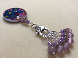 Multi-Colored Floral Stitch Marker Holder & Snag Free Purple Cats Eye Markers , Stitch Markers - Jill's Beaded Knit Bits, Jill's Beaded Knit Bits
 - 4