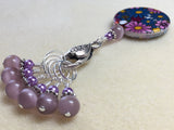 Multi-Colored Floral Stitch Marker Holder & Snag Free Purple Cats Eye Markers , Stitch Markers - Jill's Beaded Knit Bits, Jill's Beaded Knit Bits
 - 7