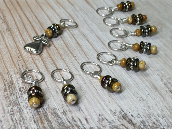 Golden Pear Stitch Marker Set – Jill's Beaded Knit Bits