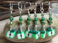 Green Apple Slice Stitch Markers , Stitch Markers - Jill's Beaded Knit Bits, Jill's Beaded Knit Bits
 - 5