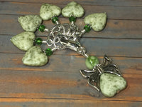 Green Heart Stitch Markers with Butterfly Holder , Stitch Markers - Jill's Beaded Knit Bits, Jill's Beaded Knit Bits
 - 3