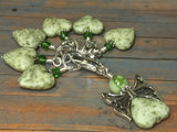 Green Heart Stitch Markers with Butterfly Holder , Stitch Markers - Jill's Beaded Knit Bits, Jill's Beaded Knit Bits
 - 8